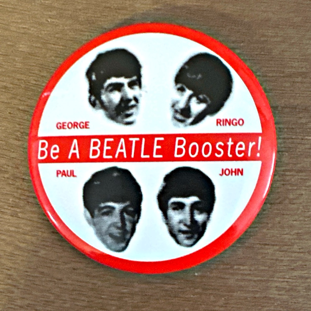 Vintage 1964 The Beatles Be A Beatle Booster Adelaide Concert Pin